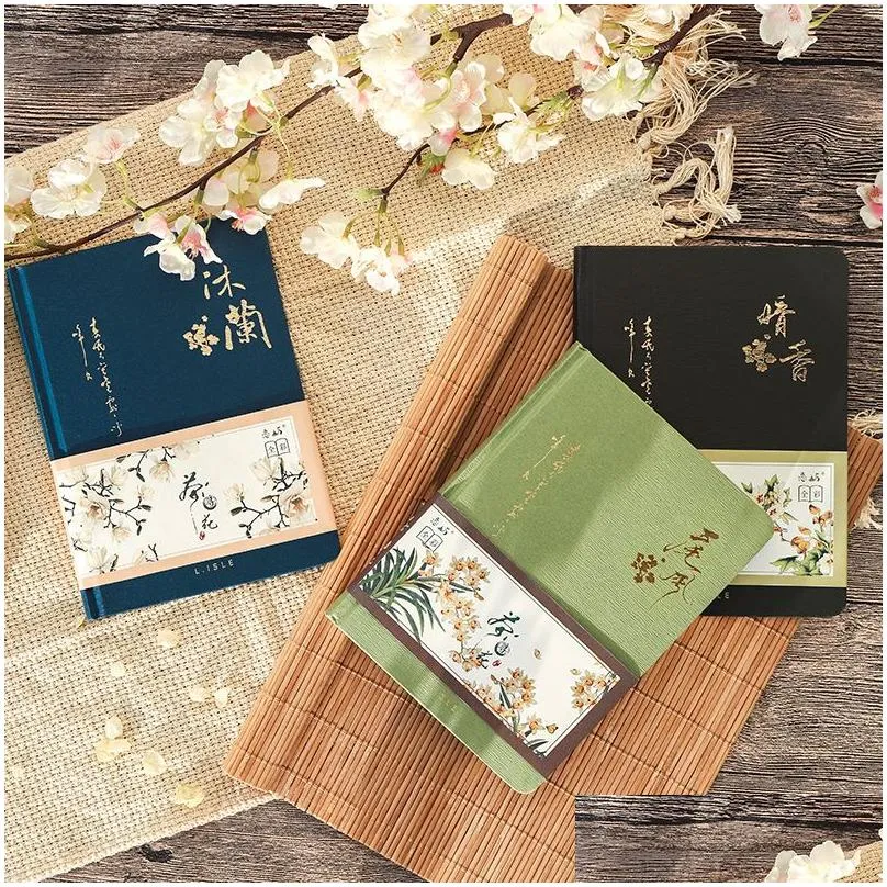 Notepads Wholesale Notepads Color Inside Page Notebook Chinese Style Creative Harder Diary Books Weekly Planner Handbook Scrapbook Bea Dhssb