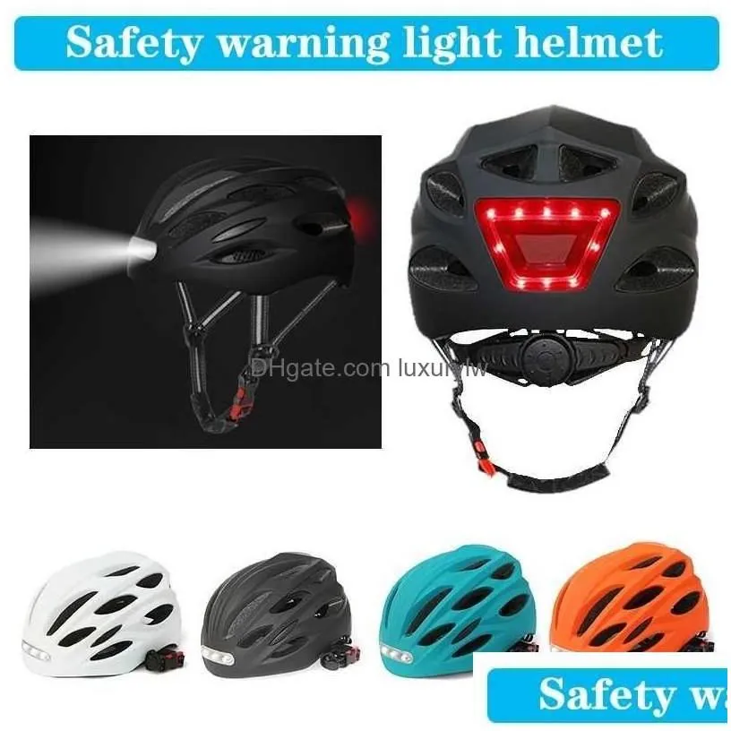 cycling helmets intelligent bicycle helmet for man women kids bike rechargeable usb led light mtb electric scooter drop delivery dhrus