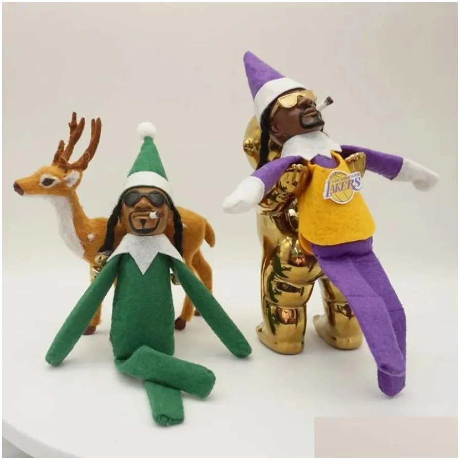 Christmas Decorations Snoop On A Stoop Hip Hop Lovers Christmas Elf Behaving Badly P Toy Table Ornaments Figure Doll Resin Head Grinc Dhasx