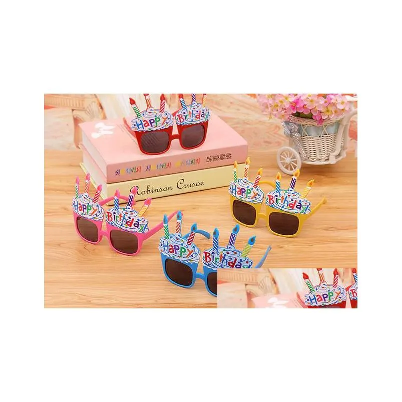 Party Favor Happy Birthday Glasses Fun Party Candles Balloon Celebration Children Sunglasses Costume Fancy Dress Up Prop Drop Delivery Dhcpq