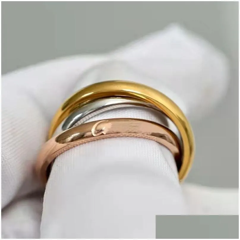 Band Rings Fashion 3 In 1 Designer Ring High Quality 316L Stainless Steel Rings Jewelry For Men And Drop Delivery Jewelry Ring Dhrfi