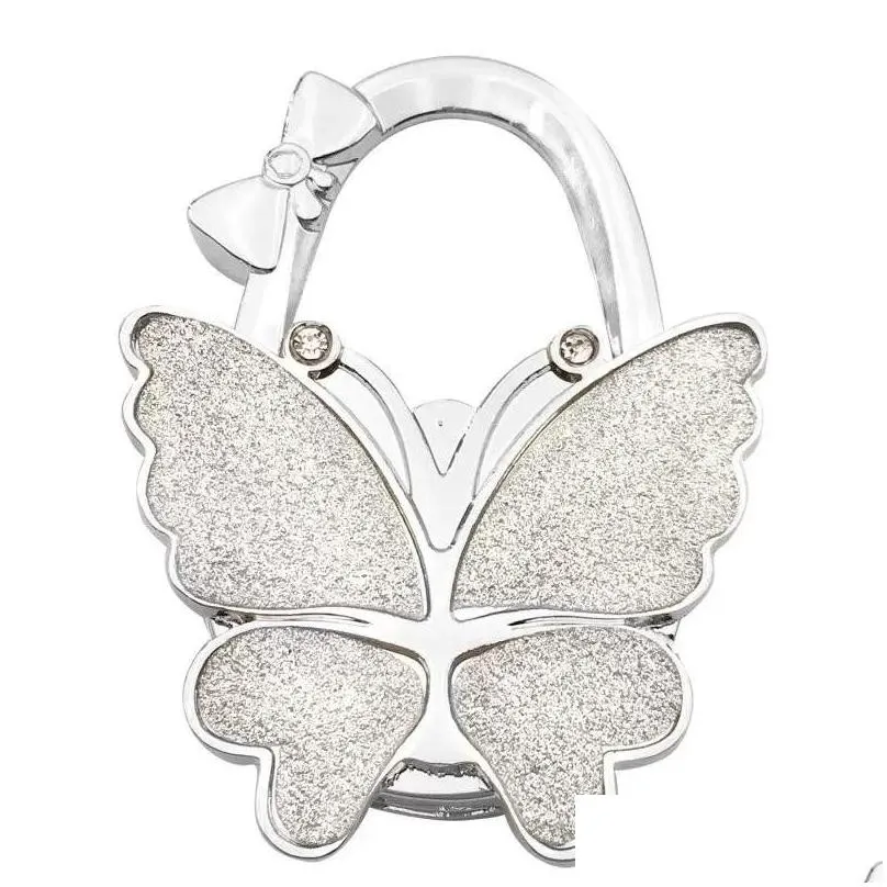 Hooks & Rails Hook Butterfly Handbag Hanger Glossy Matte Foldable Table For Bag Purse New Drop Delivery Home Garden Housekeeping Organ Dhcdu