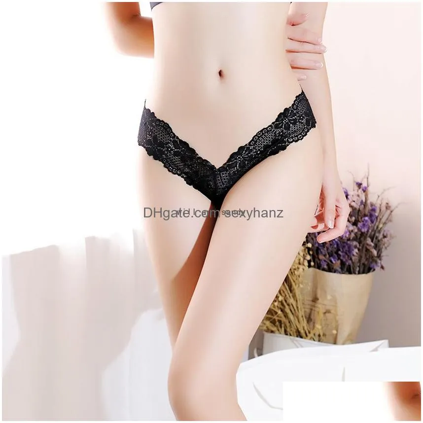 Women`S G-Strings Women V Shape Floral Lace G String Panties Low Rise Underwear Lingeries Woman Thongs T Back Clothes Will And Sandy Dhikl