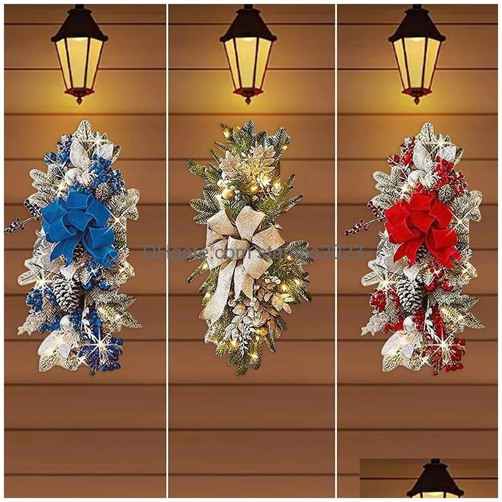 Christmas Decorations Wreath Front Door Window Stairs Wreaths 16 Inches Stairway G Trim Holiday Decoration Drop Delivery Dhc0G