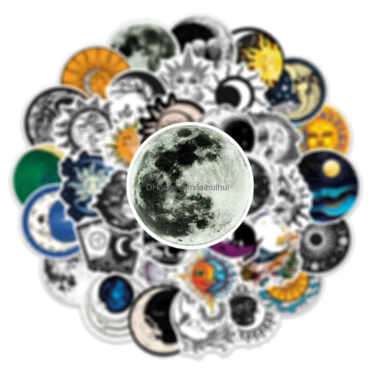 50pcs cool witch moon gothic cartoon stickers aesthetic art decals scrapbook laptop guitar phone graffiti sticker kids toy