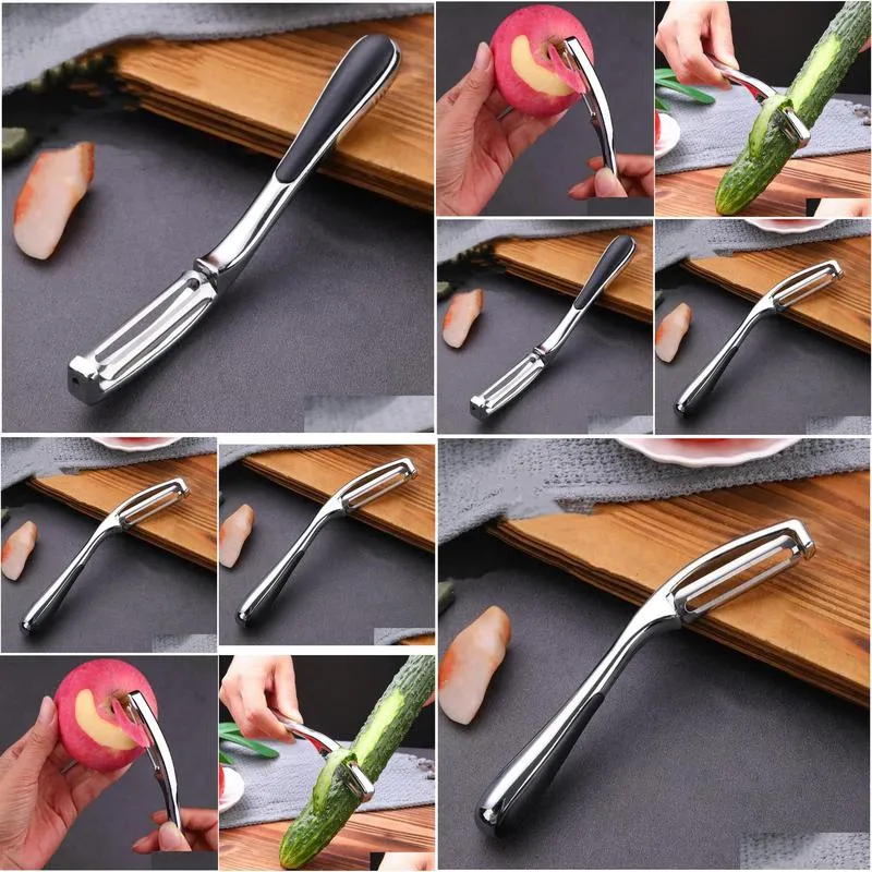 Fruit & Vegetable Tools Kitchenware Peeler Fruit Vegetable Tools Stainless Steel Metals With Sharpen Knives Wholesale Aa Drop Delivery Dhj7T