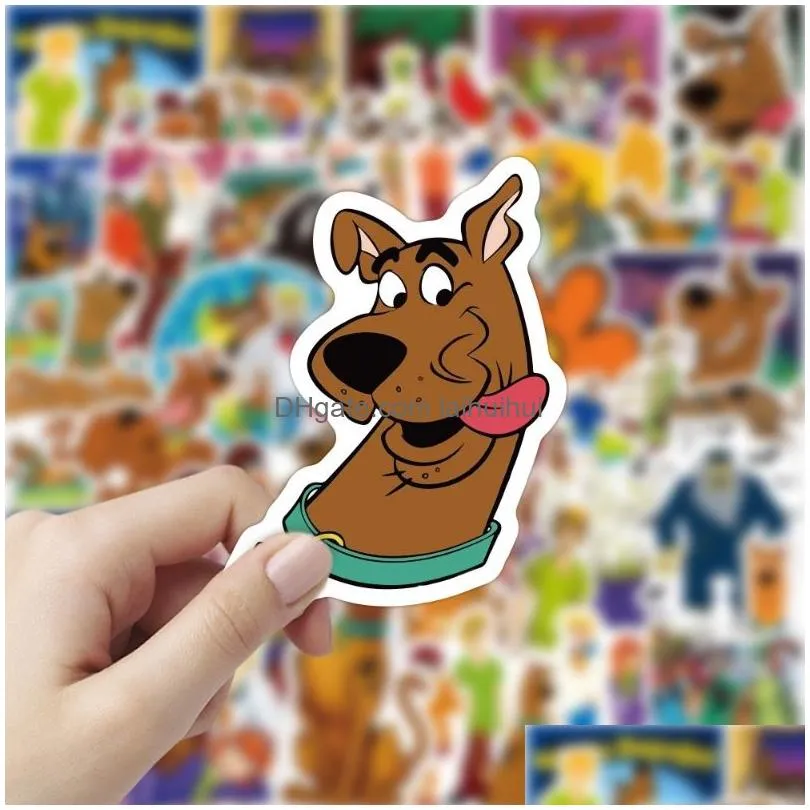 50pcs/lot scooby-doo stickers gifts scoob party supplies toys merch vinyl sticker for kids teens luggage skateboard graffiti cool animals monsters