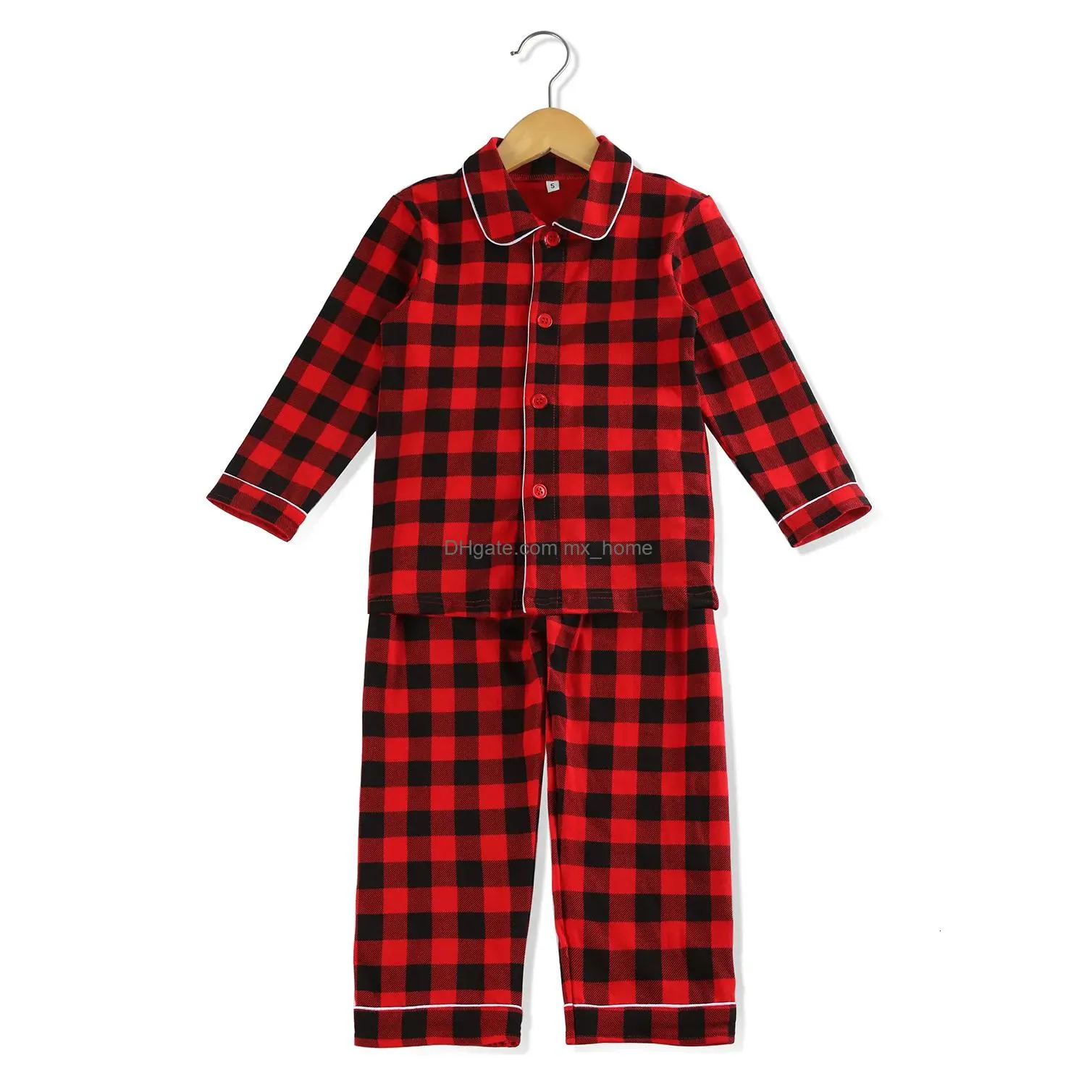 pajamas wholesale baby clothes tartan flannel toddler pajamas sets matching family kids boy girl christmas pyjamas 221129