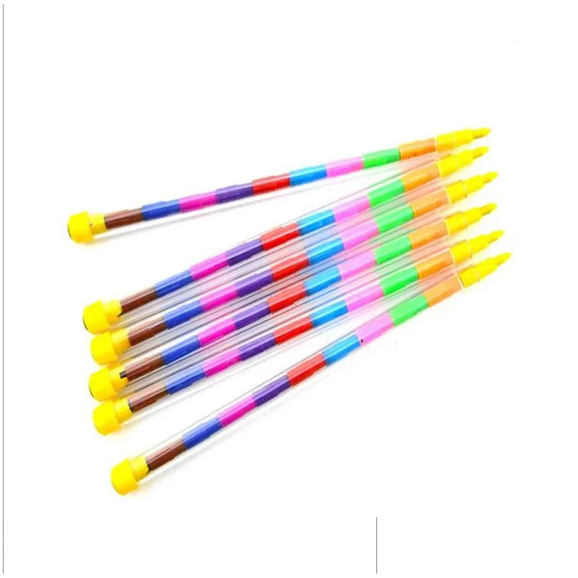 Painting Pens Wholesale Stackable Painting Pen Buildable Rainbow Crayon Christmas Easter Birthday Party Favor Goodies Bag Fillers Drop Dhxgs