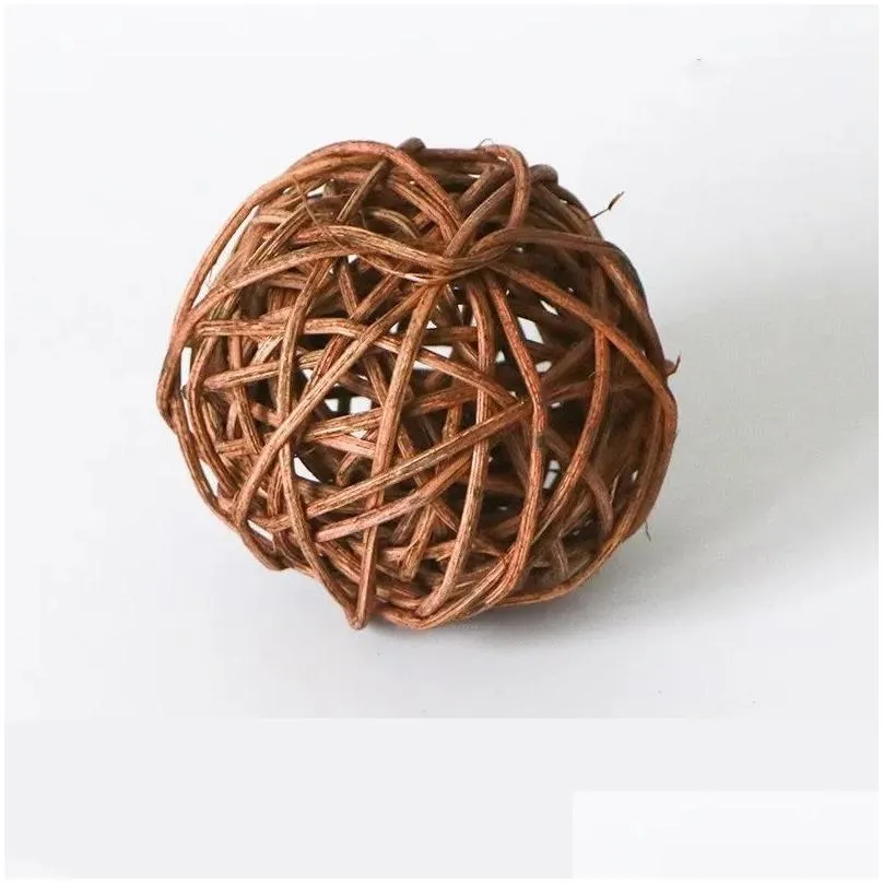 rattan wicker ball rustic spheres balls for handmade christmas wedding home party diy decor child pet toys table vase filler