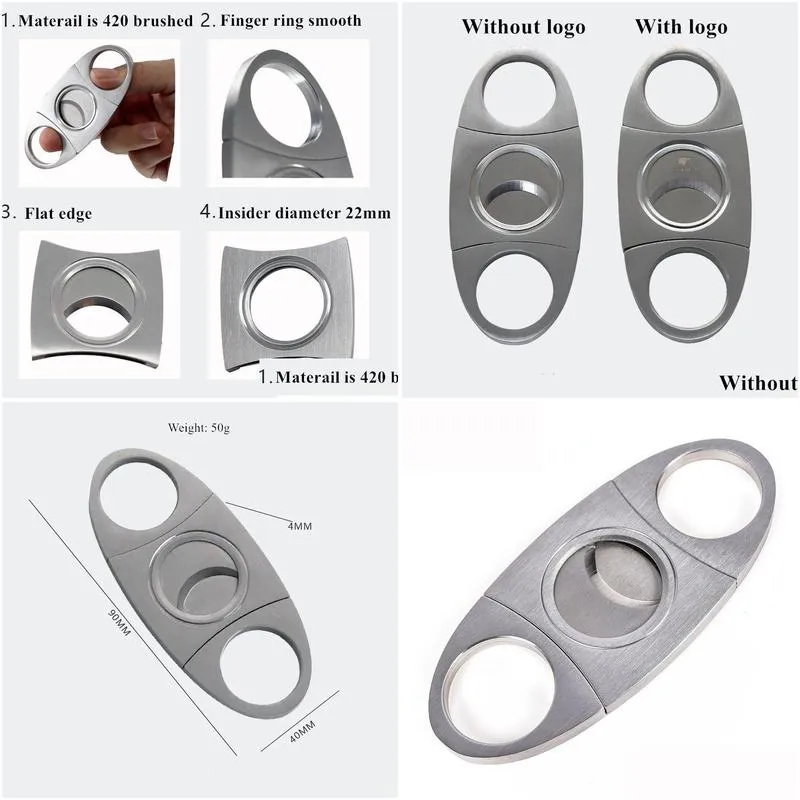 Cigar Accessories Wholesale Cigar Scissors Cutter Lighter Supplies Round Tongs Gift Box Cigarette Tool Set Samples By Express Drop Del Dhejk