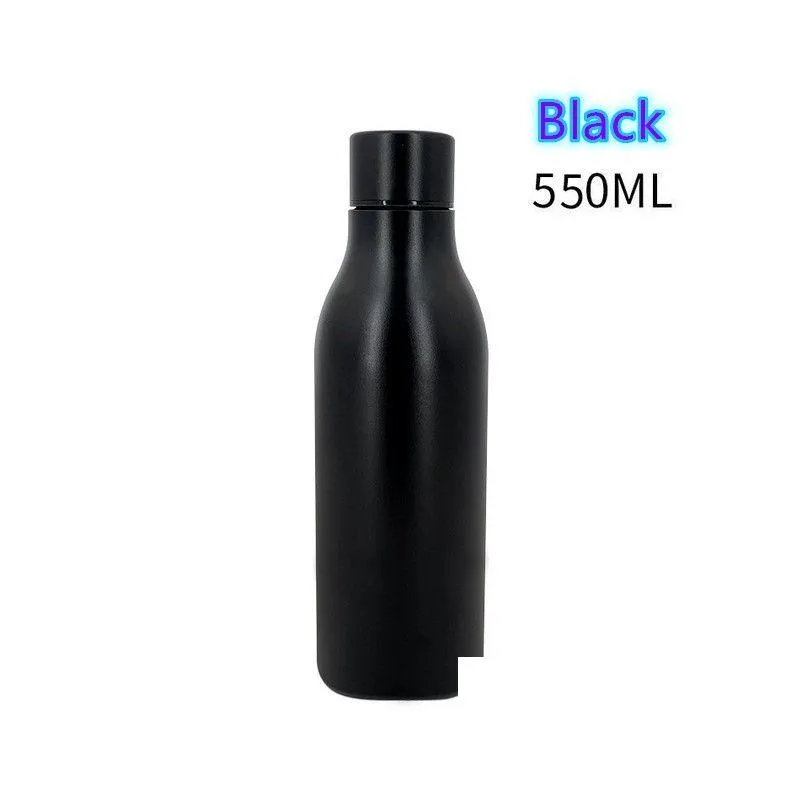 Water Bottles 18Oz 550Ml New Cola Shaped Straight Water Bottles Vacuum Insated Travel Cups Double Walled Stainless Steel Powder Coated Dhpgy