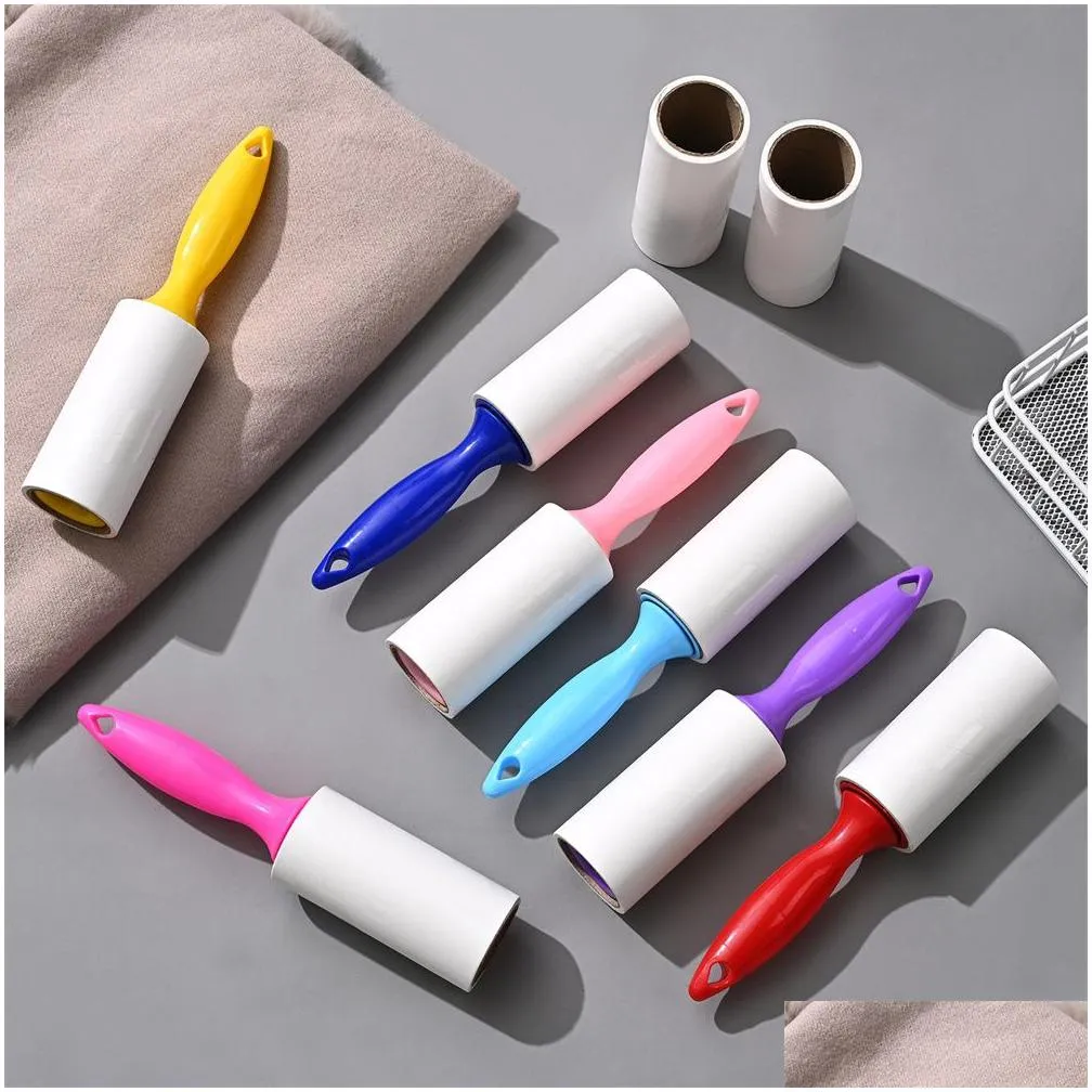 Lint Rollers & Brushes 100Pcs/Lot Household Sticky Lint Roller Brush Clothes And Pet Removal Replacement Rolling Paper Peel-Off Drop D Dhqku