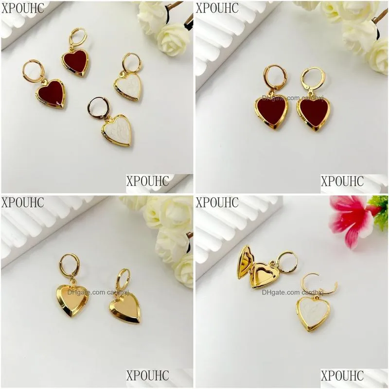 Hoop & Huggie Hoop Hie Fashionable Retro Red Love Earrings Feminine Style Small And High End Glazed Peach Heart 230920 Drop Delivery Dhqib