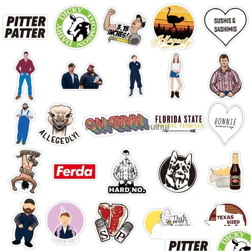 50pcs cartoon comedy tv show letterkenny sticker graffiti kids toy skateboard car motorcycle bicycle sticker decals wholesale