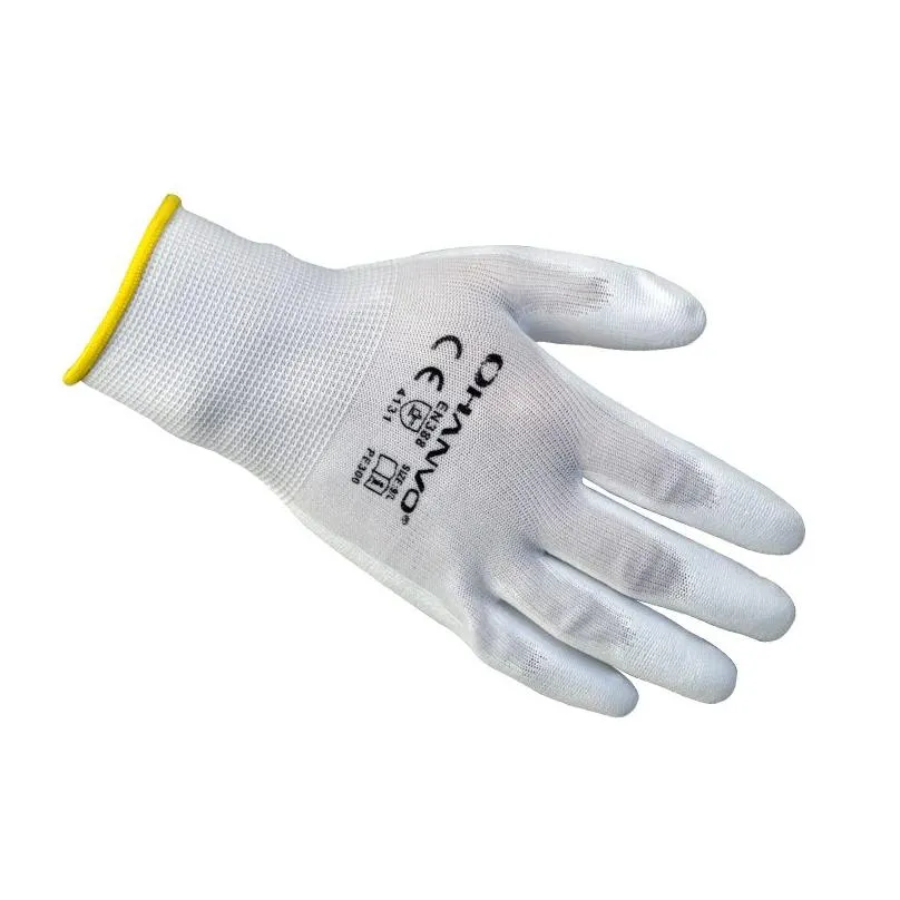wholesale work gloves pu coated nitrile safety glove for mechanic working nylon cotton palm ce en388 oem hand protection