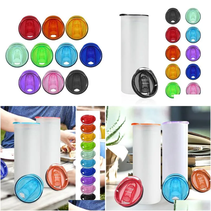 Mugs Stocked Leakproof Color Replacement Lids Colorf Tumbler For 20Oz Sublimation Blanks Drop Delivery Home Garden Kitchen, Dining Bar Dhuwy