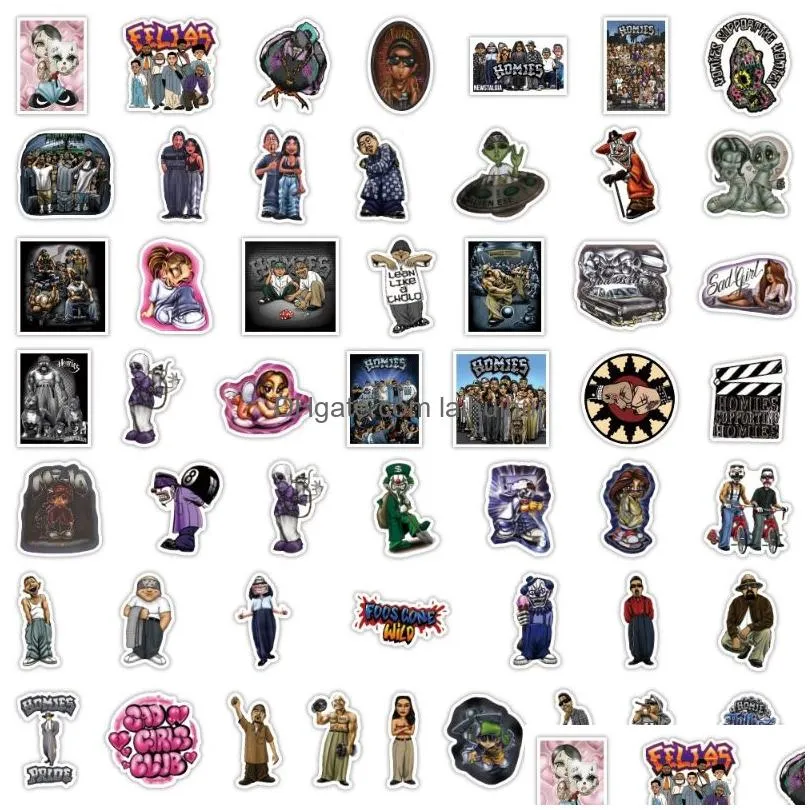 50pcs/lot homies stickers hiphop figure graffiti kids toy skateboard phone laptop luggage sticker decals