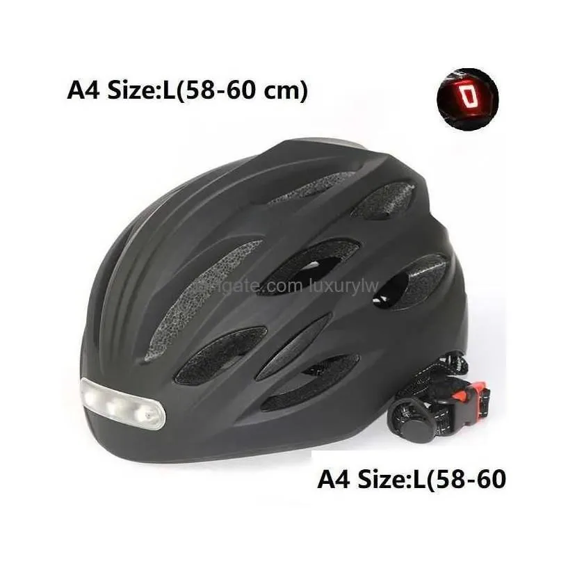 cycling helmets intelligent bicycle helmet for man women kids bike rechargeable usb led light mtb electric scooter drop delivery dhrus