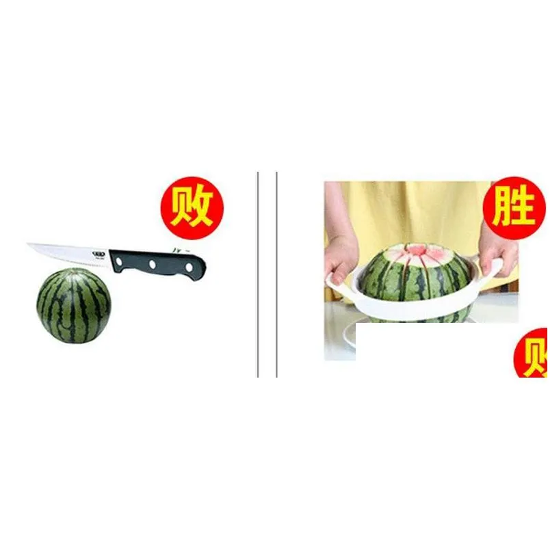 Fruit & Vegetable Tools Large Watermelon Cutter Knife Cantaloupe Slicer Corer Splitters Stainless Steel Fruit Divider Kitchen Dining B Dh7Lj