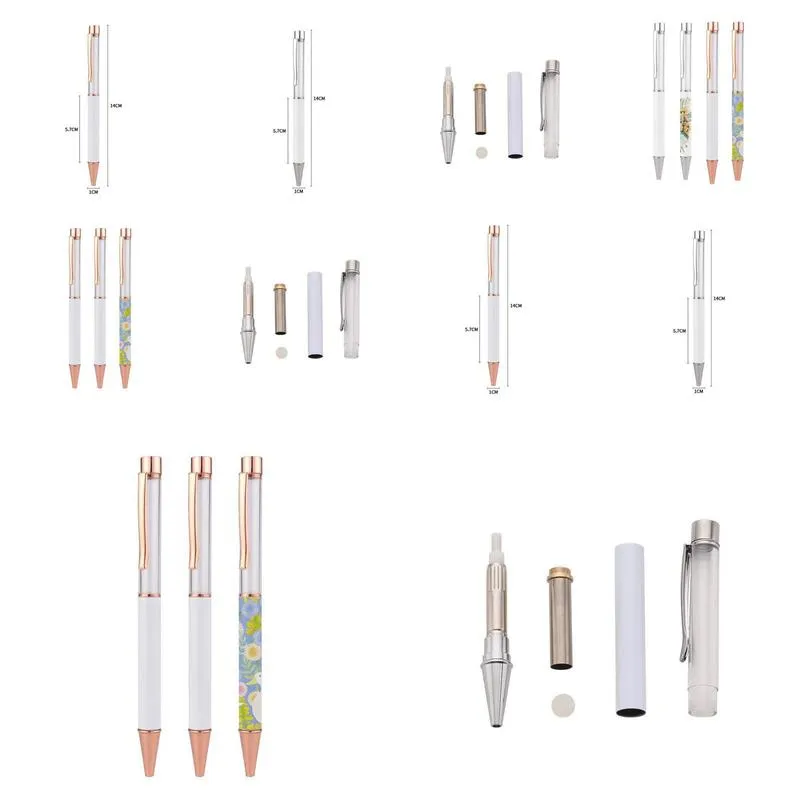 Other Festive & Party Supplies Sublimation Ballpoint Pens Blank Heat Transfer White Zinc Alloy Material Customized Pen School Office S Dhrvl