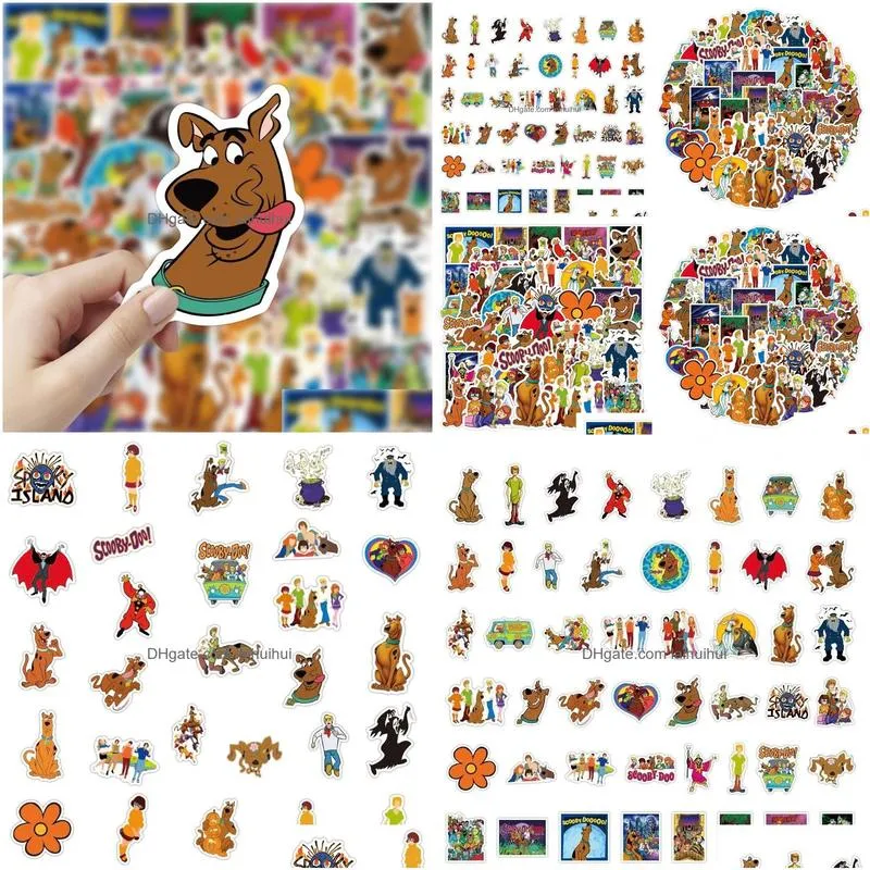 50pcs/lot scooby-doo stickers gifts scoob party supplies toys merch vinyl sticker for kids teens luggage skateboard graffiti cool animals monsters