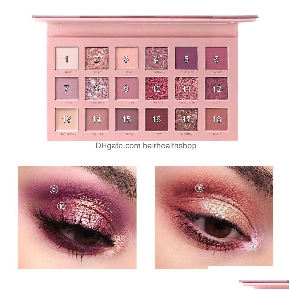 Eye Shadow Miss Rose 18 Color Huda Pearlescent Matte Professional Make-Up Mticolored Disc 230712 Drop Delivery Dhxgo