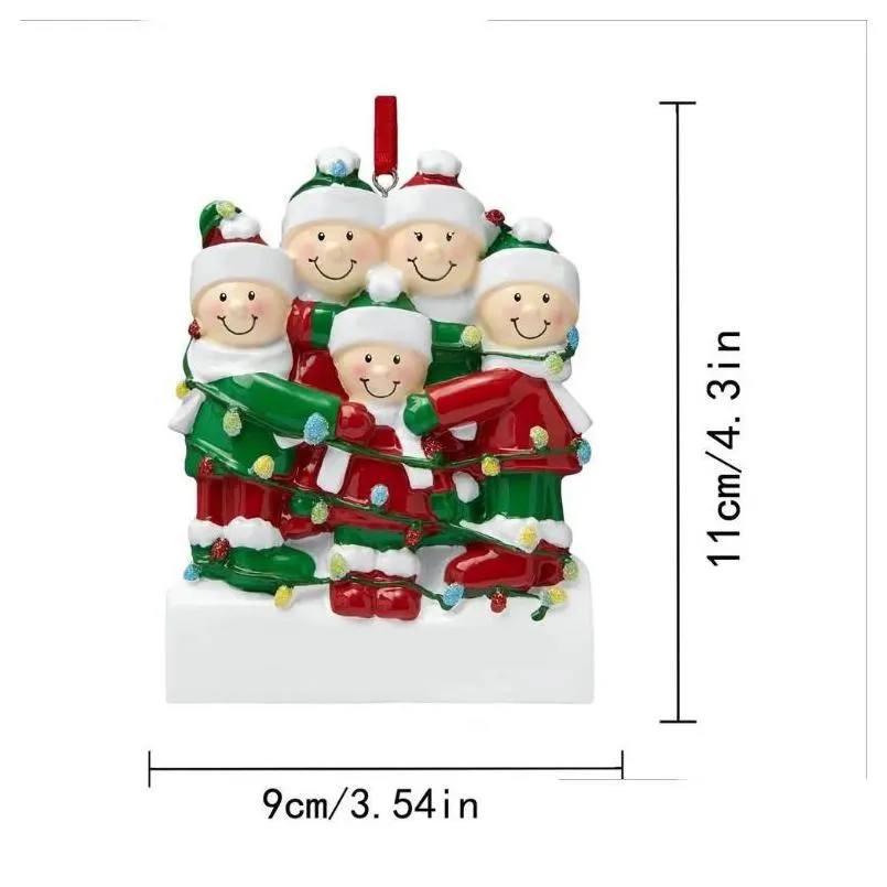 Christmas Decorations Personalized Resin Christmas Ornaments Pendant Family Decorations Drop Delivery Home Garden Festive Party Suppli Dhpr5