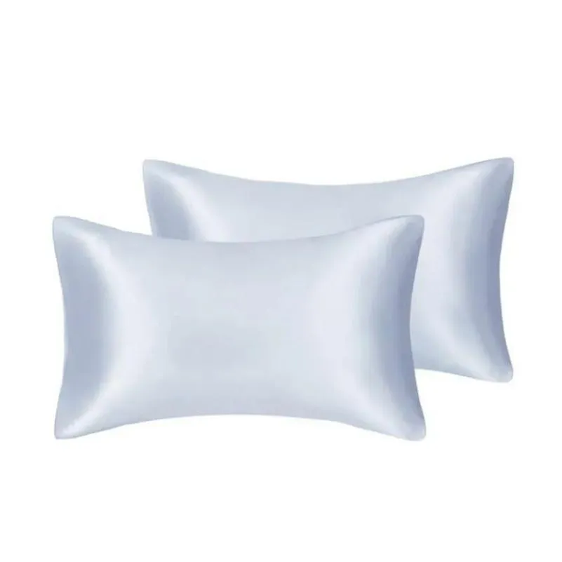 Pillow Case Us Stock Silk Satin Pillow Case For Hair Skin Soft Breathable Smooth Both Sided Silky Ers With Envelope Closure King Queen Dhmek