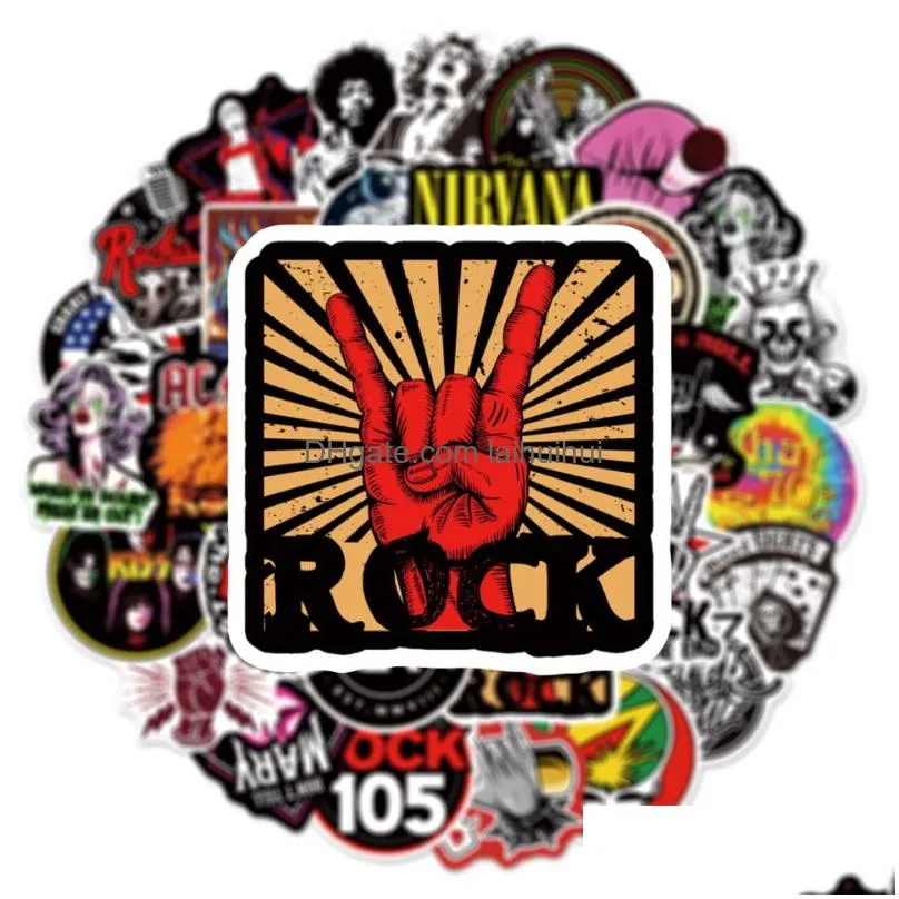 50pcs/lot retro classic rock band stickers graffiti stickers for diy luggage laptop skateboard motorcycle bicycle sticker