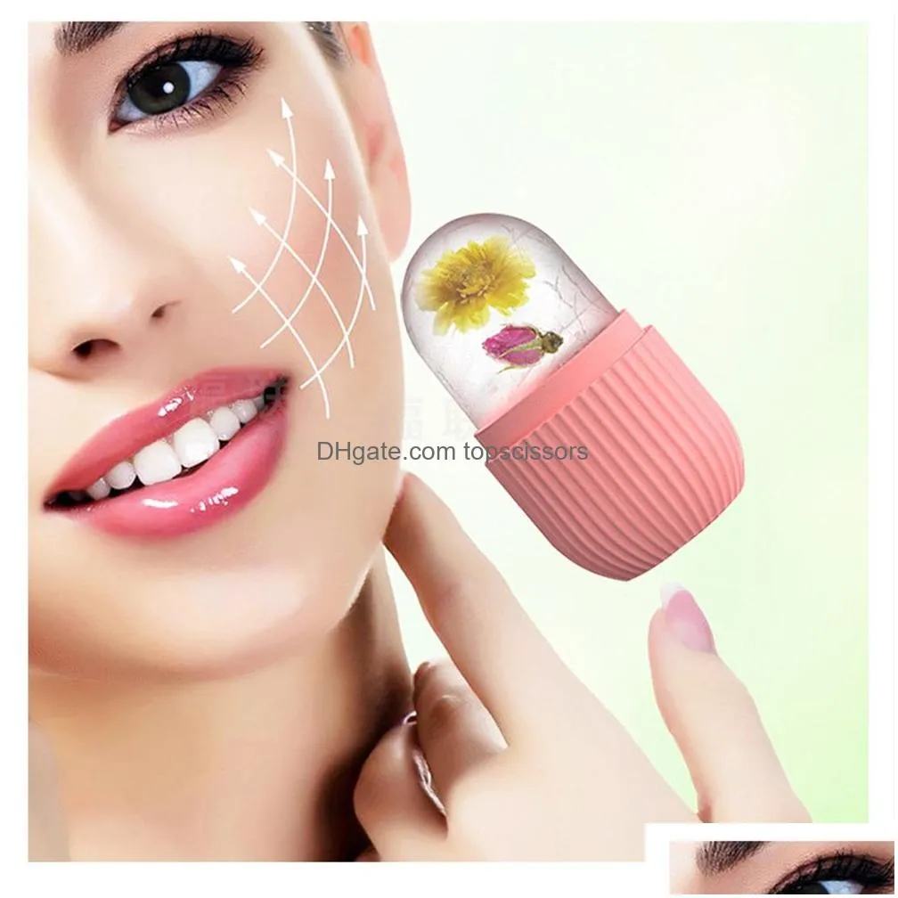 Face Massager Wholesale Ice Roller For Face Eye Upgrated Facial Beauty Skin Care Tools Cube Gua Sha Mas Sile Mold Drop Delivery Health Dhbva