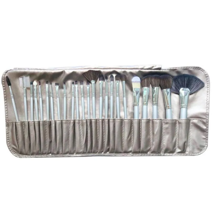 24pcs/set 10 colors professional makeup brushes portable full cosmetic make up brushes tool foundation eyeshadow lip brush with bag