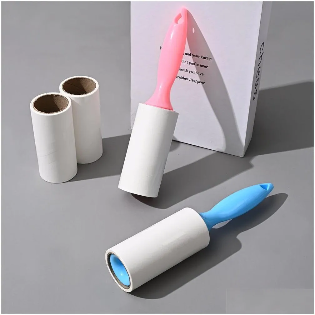 Lint Rollers & Brushes 100Pcs/Lot Household Sticky Lint Roller Brush Clothes And Pet Removal Replacement Rolling Paper Peel-Off Drop D Dhqku