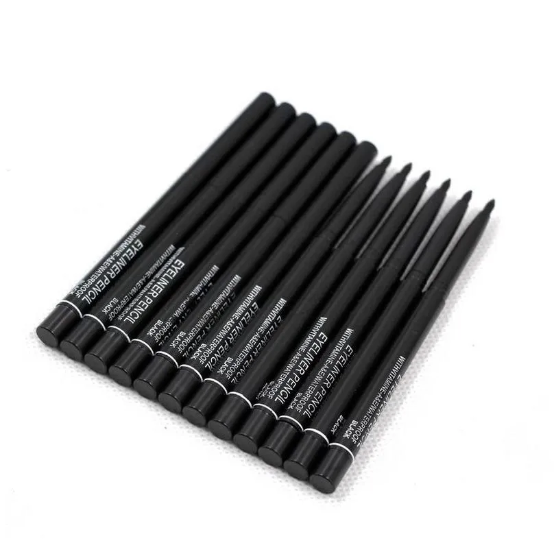 Eyeliner Retractable Black Eyeliner Pencil Matic Rotating Sweatproof Natural Easy To Wear Luxury Makeup Eyebrow Eyeliners Pencils Drop Dhfj0