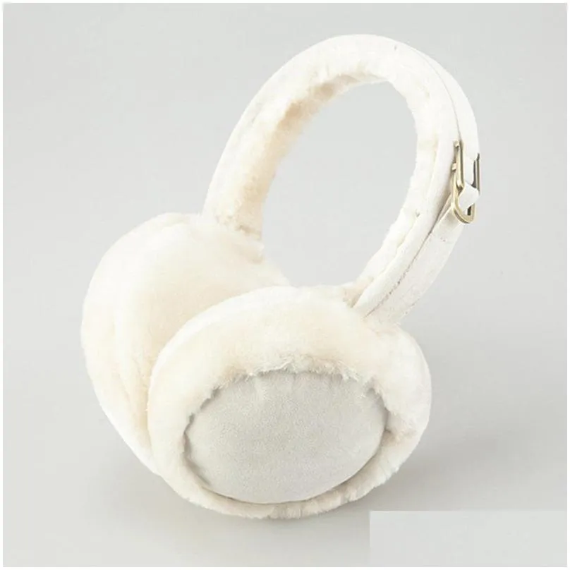 Ear Muffs Warm P Earmuffs Imitation Fur Uni Sweet Style Pure Color Fashion Foldable Soft Simple Adjustable Winter Accessories Drop De Dhhdc