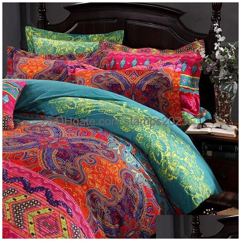 Bedding Sets Bohemian 3D Comforter Mandala Duvet Er Set Winter Bedsheet Pillowcase Queen King Size Bedlinen Bedspread Drop Delivery Dhvbt