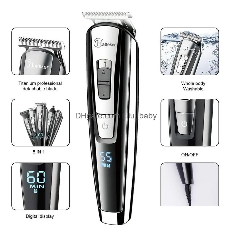 waterproof all in one hair trimmer beard grooming kit clipper for men elelctric cutter machine body set 220222