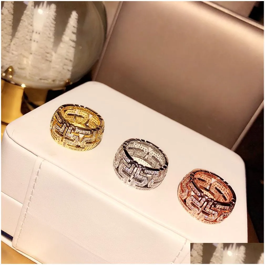 circular ring brand classic fashion party jewelry for women rose gold ball banquet luxurious men`s rings sell well free shipping