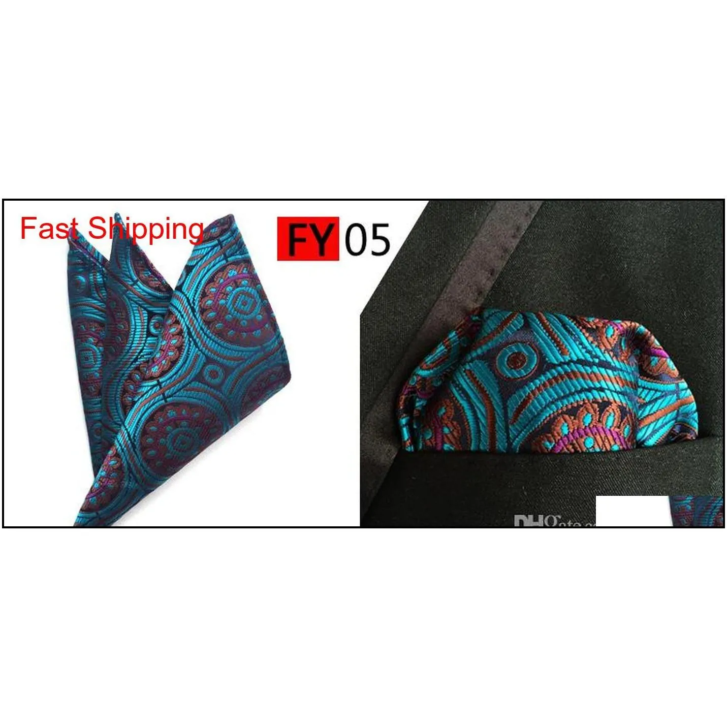 New Arriver Men Paisley Tie Pattern Pocket Square Handkerchief Silk Hanki qylKdx dhseller2010