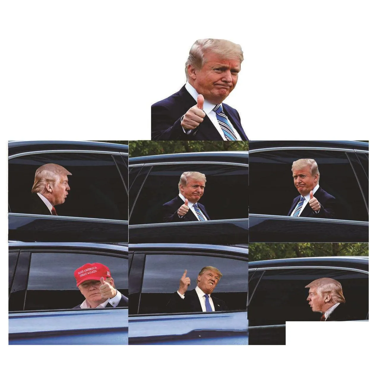 Banner Flags 25X32Cm Trump 2024 Car Sticker Banner Flags Party Supplies U.S. Presidential Election Pvc Cars Window Stickers Drop Deliv Dhzv1