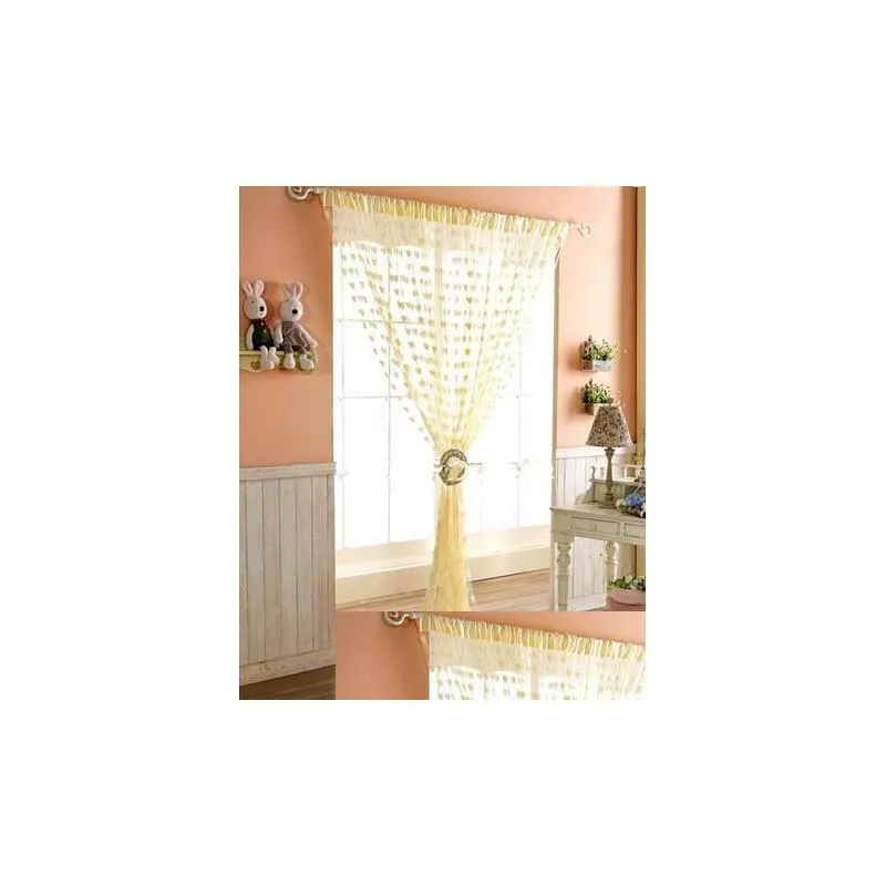 Sheer Curtains Wedding Backdrop Curtain Love Heart Tassel Sns Room Dividers Rod Pocket Door Sheer Party Decoration Props Colorf Gift D Dhg3A