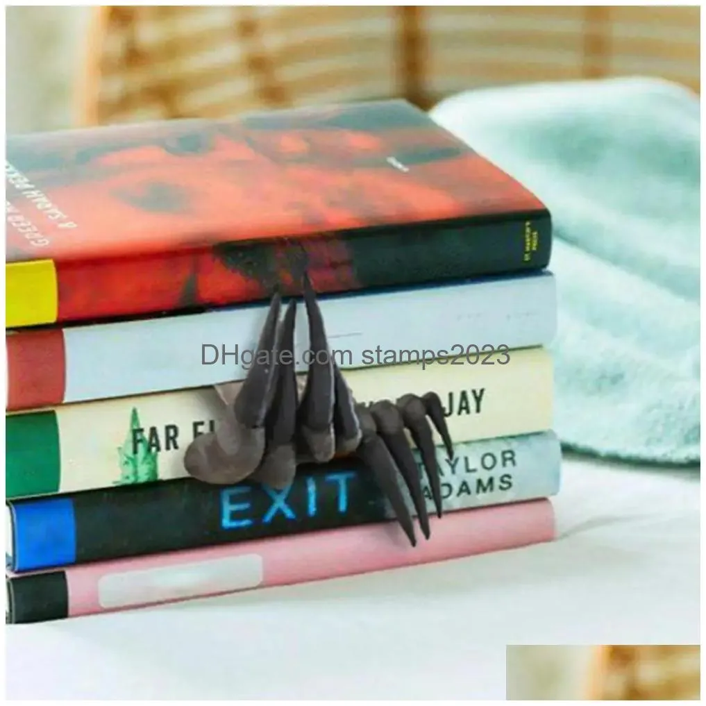 Decorative Objects & Figurines Decorative Objects Figurines Thriller Devils Hand Bookmarks Witch Book Mark Art Room Ornament Horror Ha Dh2A9