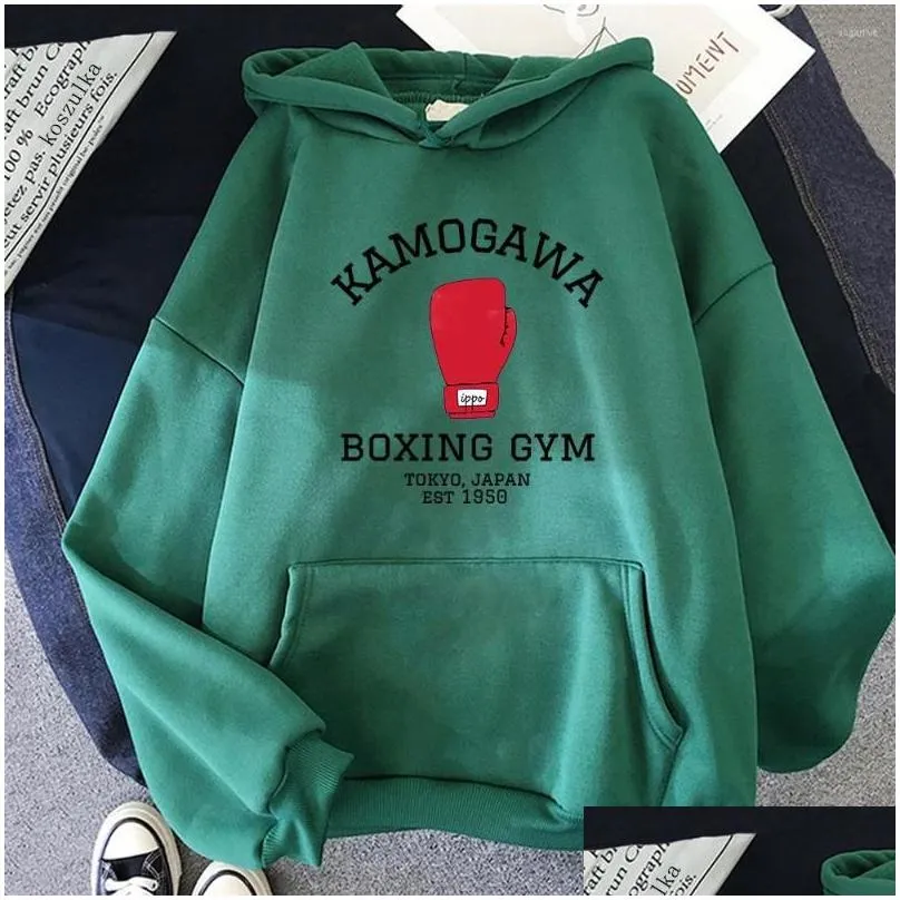 Men`S Hoodies & Sweatshirts Mens Hoodies Hajime No Ippo Boxing Gym Winter Cool Men Crew Neck Hoodie Spring/Autumn Tops Uni Sweatshirt Dhjjo