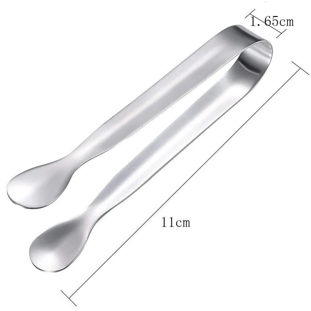 Other Bar Products Stainless Steel Ice Tongs Kitchen Bar Tools With Smooth Edge Sugar Clip Mtifunction Mini Ices Cube Clamp Teacup Cli Dhobq