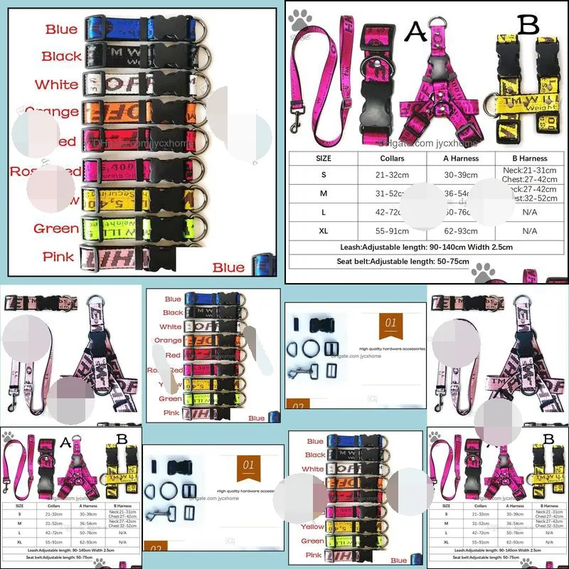 Dog Collars & Leashes Step In Designer Dog Harness And Leashes Set Classic Letters Pattern Collar Leash Safety Belt For Small Medium L Dheai