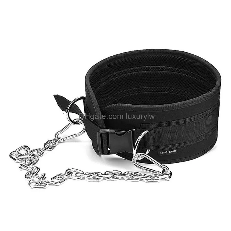 Accessories Weight Lifting Belt With Chain Dip For Pl Up Chin Kettlebell Barbell Fitness Bodybuilding Gym 11 Drop Delivery Dh1Pf