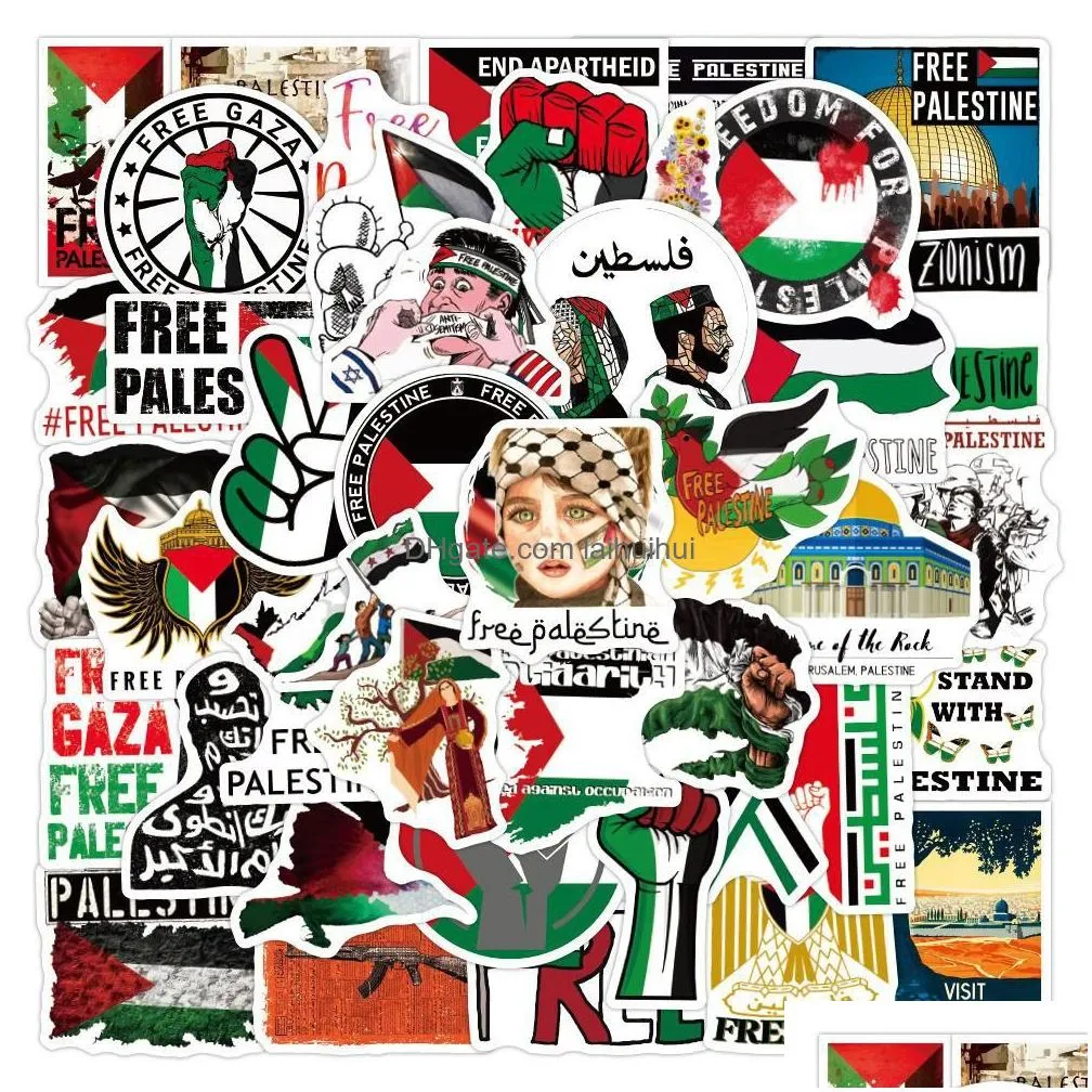 50pcs palestine stickers palestinians graffiti stickers for diy luggage laptop skateboard motorcycle bicycle stickers