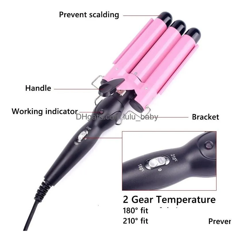professional hair curling iron ceramic triple barrel curler irons wave waver styling tools styler wand 240126