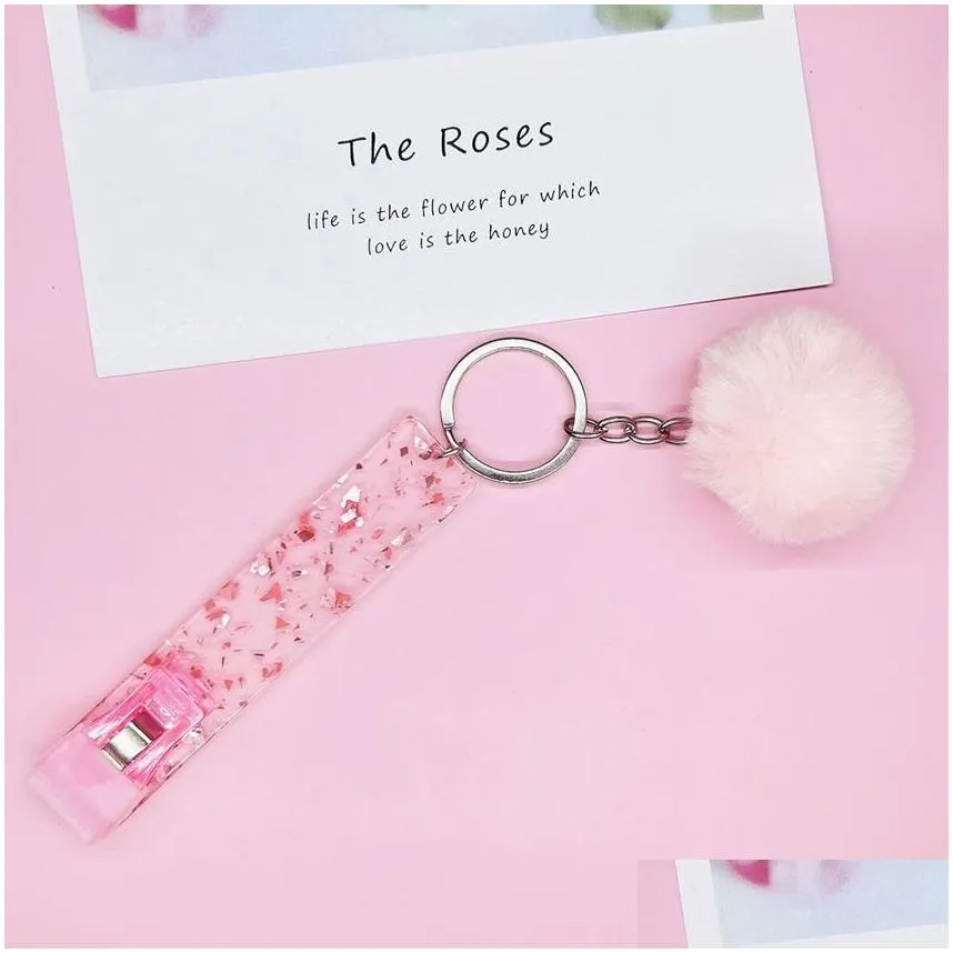 Party Favor Atm Card Pler Key Rings Acrylic Credit Grabber Party Favor With Rabbit Fur Ball Keychain 0111 Drop Delivery Home Garden Fe Dhgdu