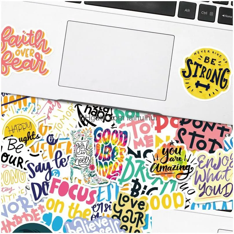 50pcs/lot motivational stickers inspirational teachers students teens employees vinyl waterproof durable laptop sticker decals for